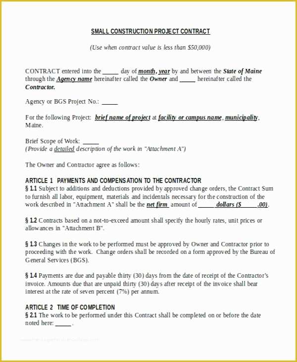 Free Time and Material Template Of Time and Materials Contract Template Download Free