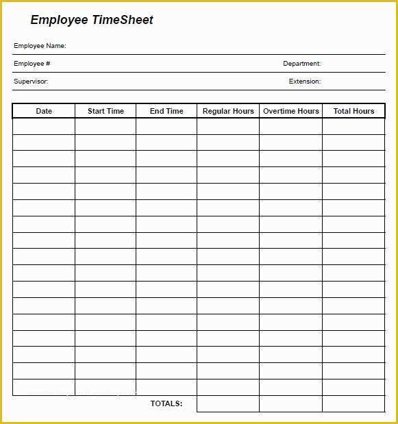Free Time Card Template Of 10 Blank Timesheet Templates – Free Sample Example