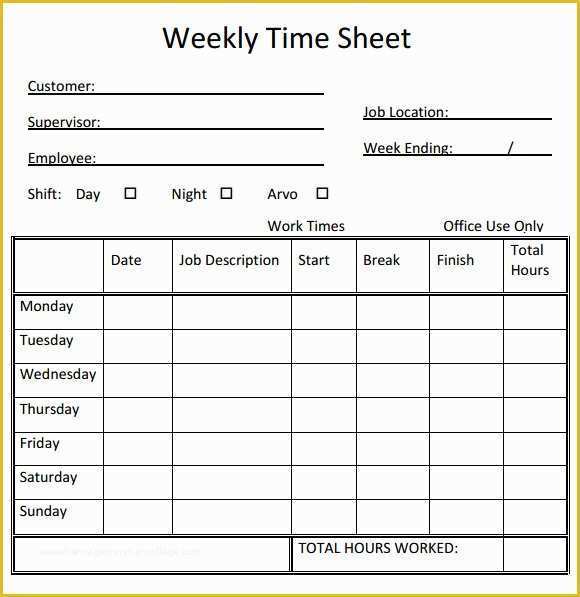 Free Time Card Template Of 15 Sample Weekly Timesheet Templates for Free Download
