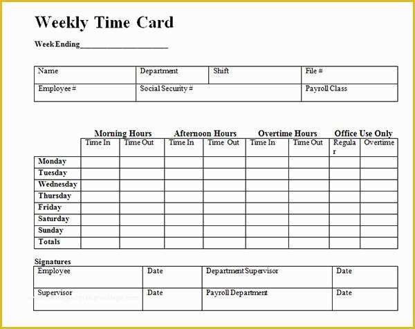 Free Time Card Template Of 16 Free Amazing Time Card Calculator Templates