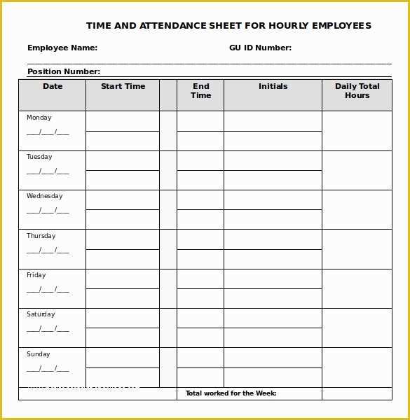 Free Time Card Template Of 21 Daily Timesheet Templates Free Sample Example