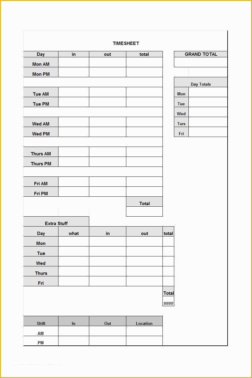 Free Time Card Template Of 40 Free Timesheet Time Card Templates Template Lab