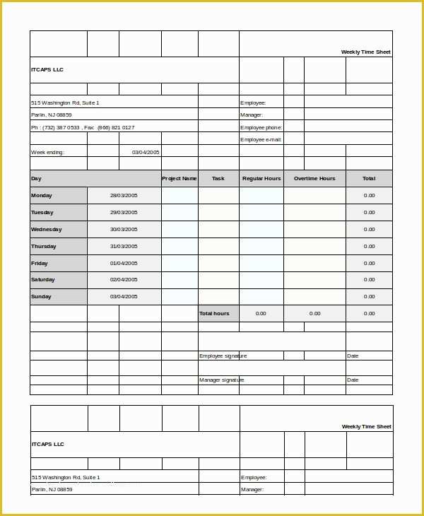 Free Time Card Template Of Printable Time Card Template 12 Free Word Excel Pdf