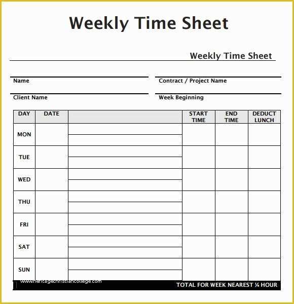 Free Time Card Template Of Weekly Employee Timesheet Template Work