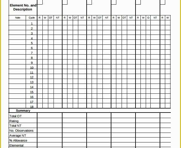 Free Time Study Template Excel Download Of Sample Time Study Template 5 Documents In Pdf