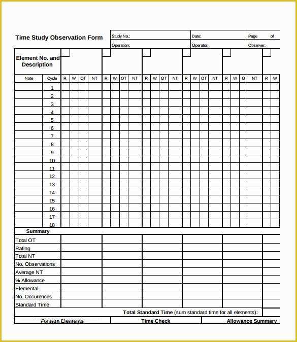 48 Free Time Study Template Excel Download