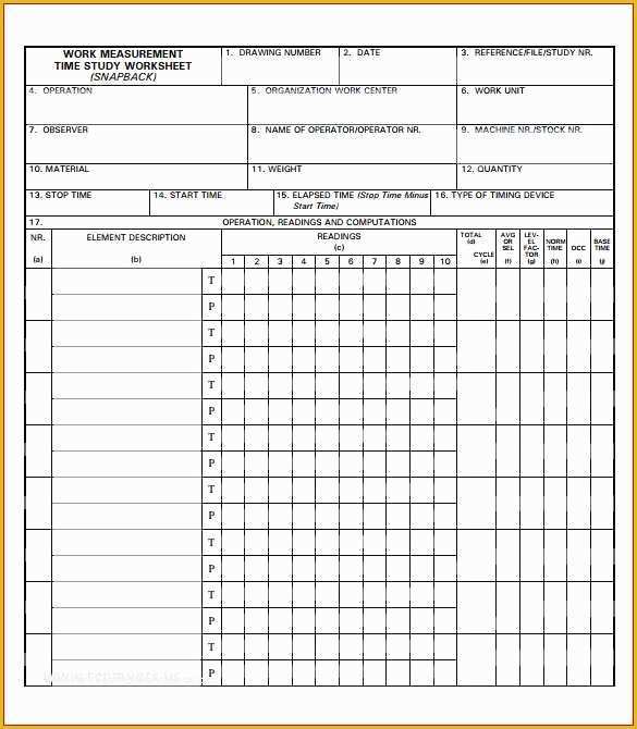 Free Time Study Template Excel Download Of Time Study Template Excel Plain 6 Time Study Templates to