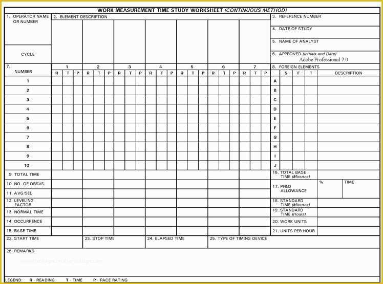 Free Time Study Template Excel Download Of Time Study Template