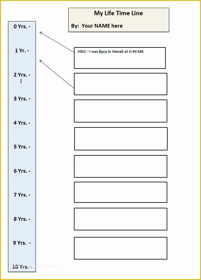 Free Timeline Template Word Of My Life Time Line Template 10 Yrs