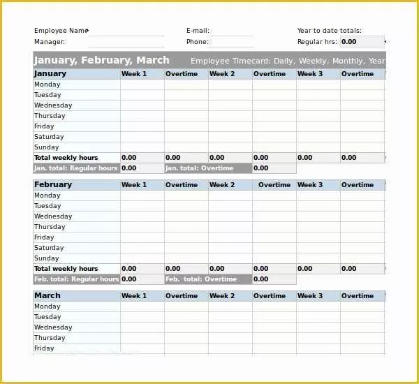 60 Free Timesheet Template for Mac