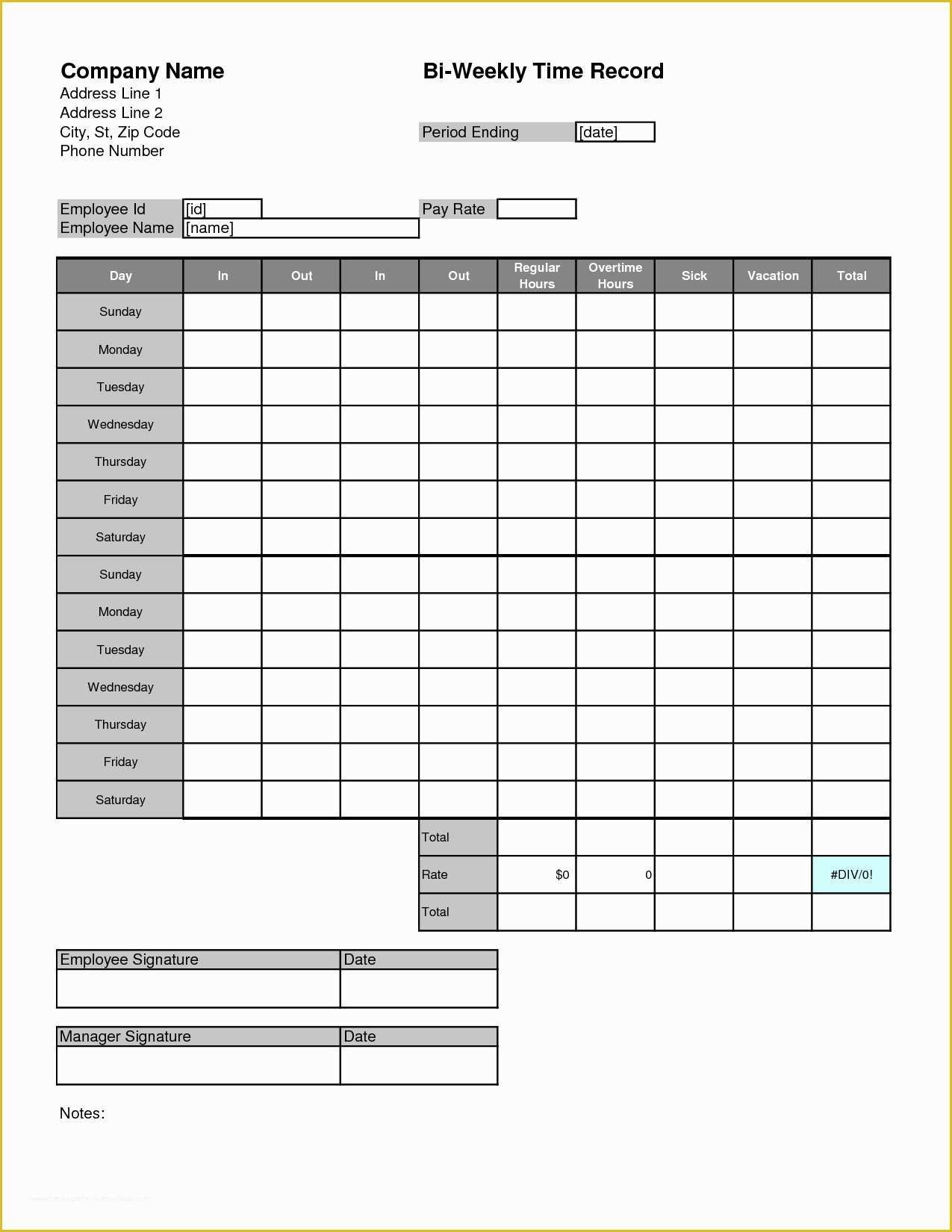 Free Timesheet Template for Mac Of Time Card Template