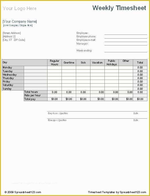 Free Timesheet Template for Mac Of Weekly Time Sheet Template Free and software