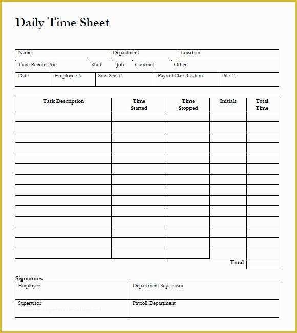 Free Timesheet Template Pdf Of 10 Blank Timesheet Templates – Free Sample Example