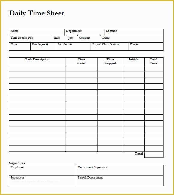 Free Timesheet Template Pdf Of 10 Blank Timesheet Templates – Free Sample Example