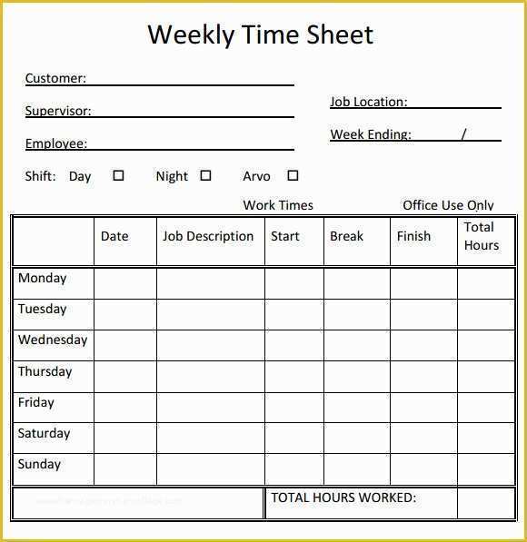 Free Timesheet Template Pdf Of 15 Sample Weekly Timesheet Templates for Free Download