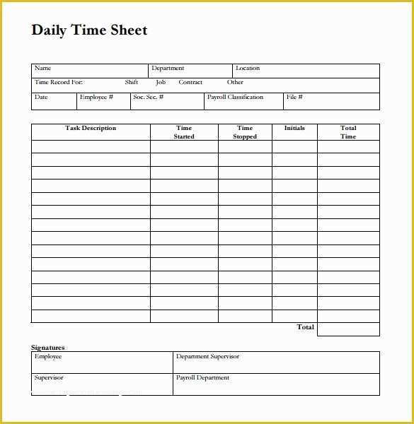 Free Timesheet Template Pdf Of 26 Blank Timesheet Templates – Free Sample Example