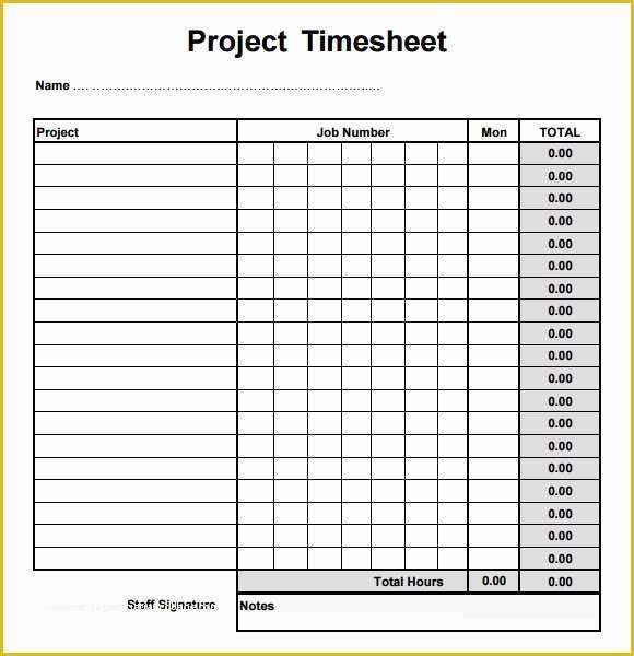 Free Timesheet Template Pdf Of 7 Sample Project Timesheets