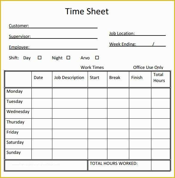 Free Timesheet Template Pdf Of 9 Sample Timesheet Calculators