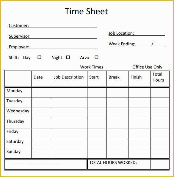 Free Timesheet Template Pdf Of 9 Sample Timesheet Calculators