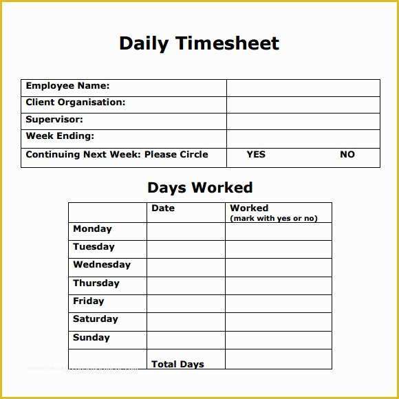 Free Timesheet Template Pdf Of Daily Timesheet Template 8 Free Download for Pdf Excel