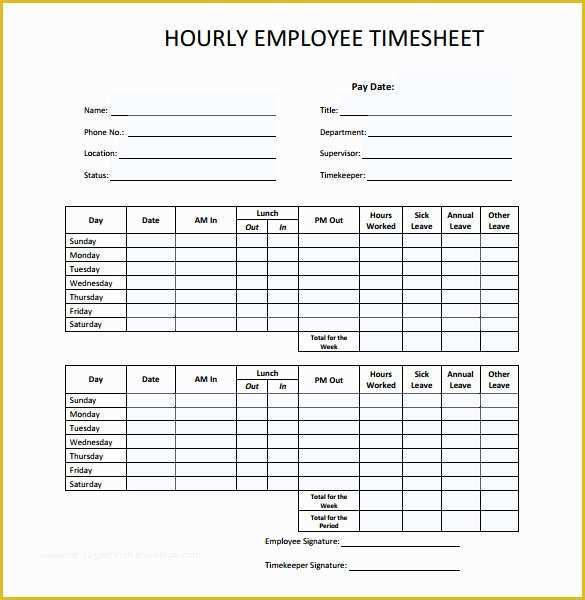 Free Timesheet Template Pdf Of Free Printable Time Sheets Pdf