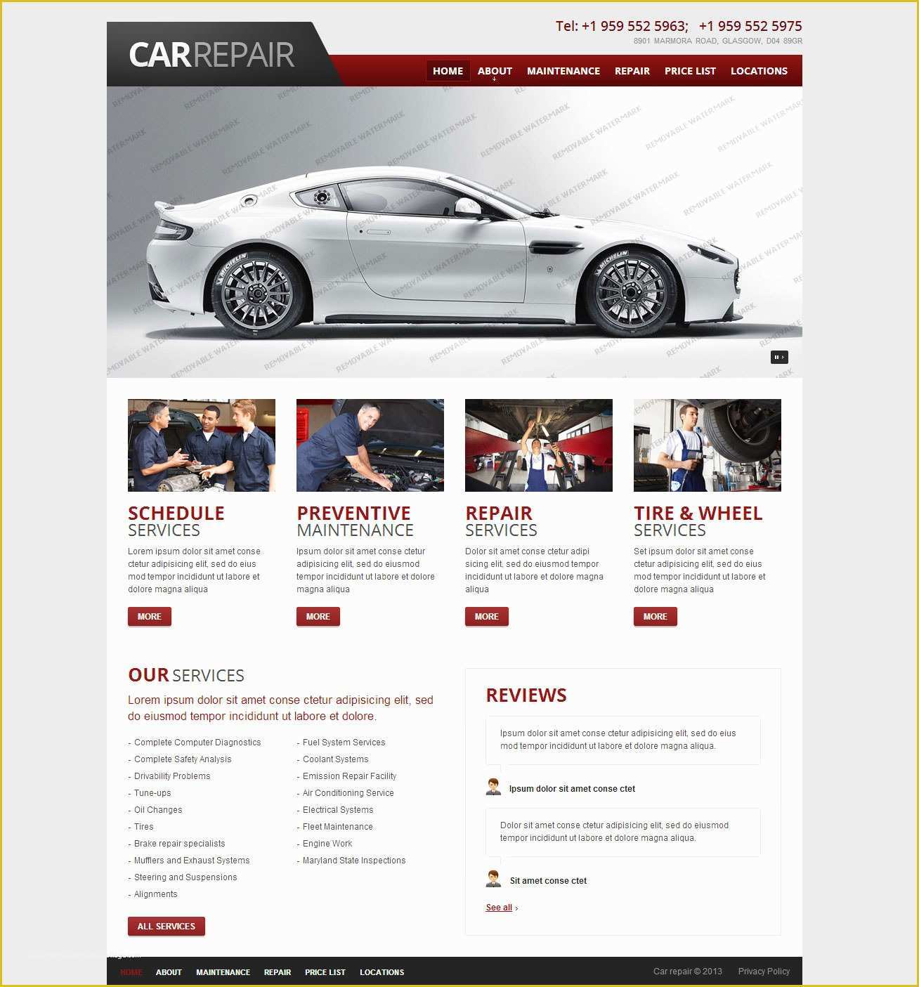Free Tire Shop Website Template Of 22 Best Premium Car Website Templates