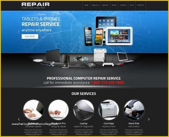 Free Tire Shop Website Template Of 25 Puter Repair Website themes & Templates