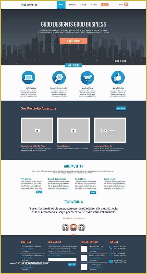 Free Tire Shop Website Template Of Free Flat Website Template On Behance