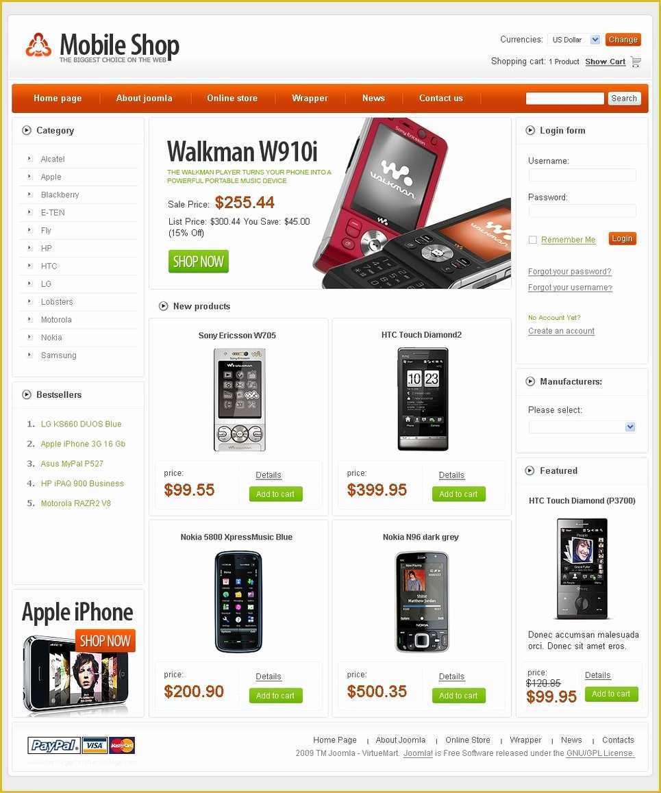 Free Tire Shop Website Template Of Free Mobile Store Virtuemart Template