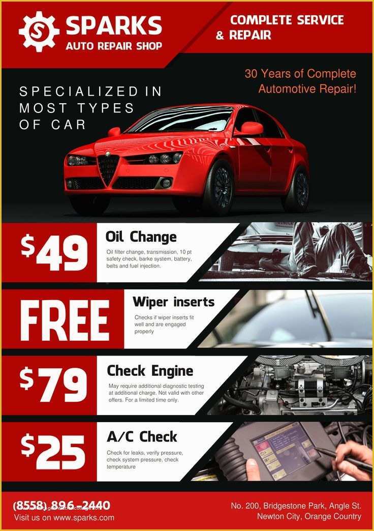 Free Tire Shop Website Template Of Template for Flyer A5 Auto Repair Shop theme