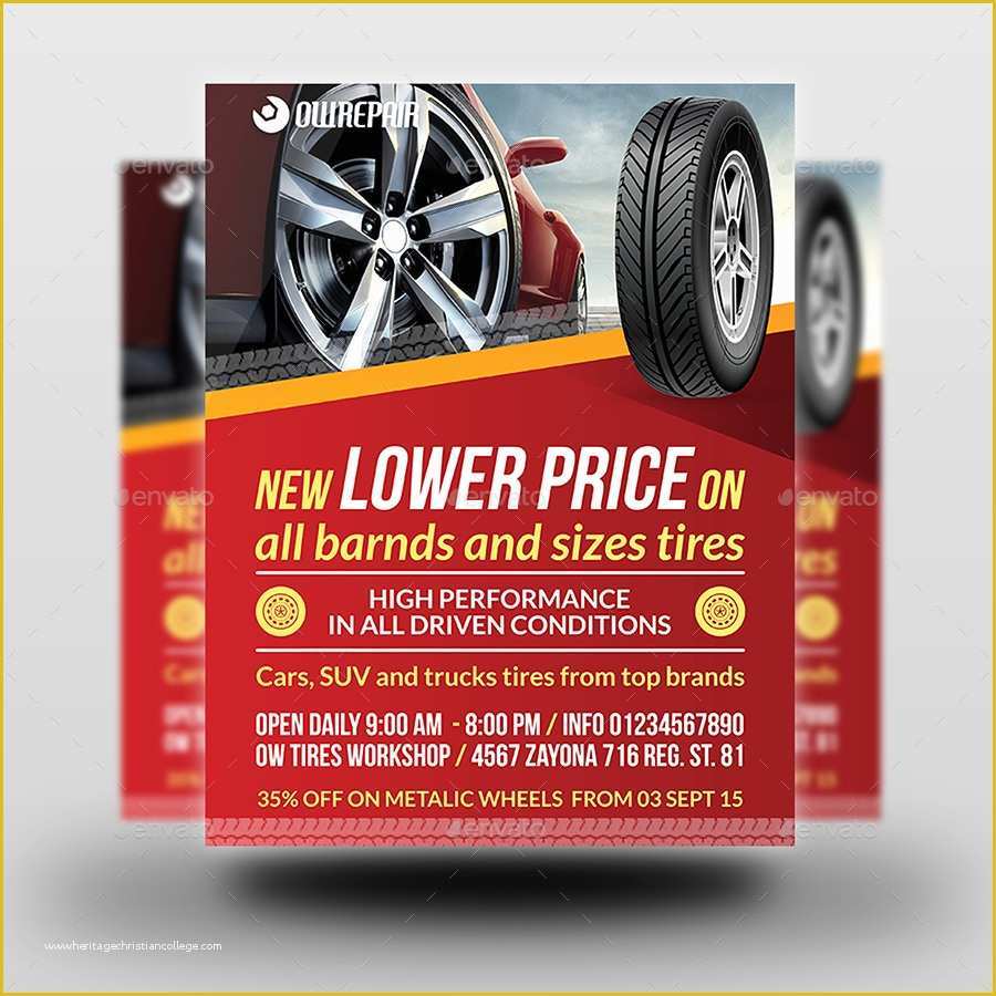 Free Tire Shop Website Template Of Tire Shop Advertising Bundle by Ow