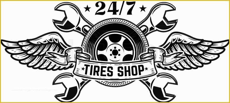 Free Tire Shop Website Template Of Tire Shop Emblem Template Car Wheel with Wings Design