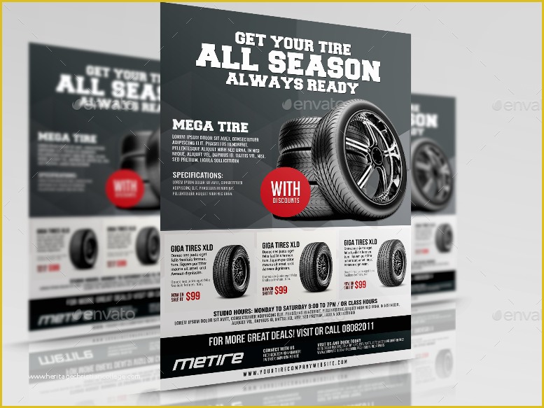 Free Tire Shop Website Template Of Tire Store Flyer by Artchery