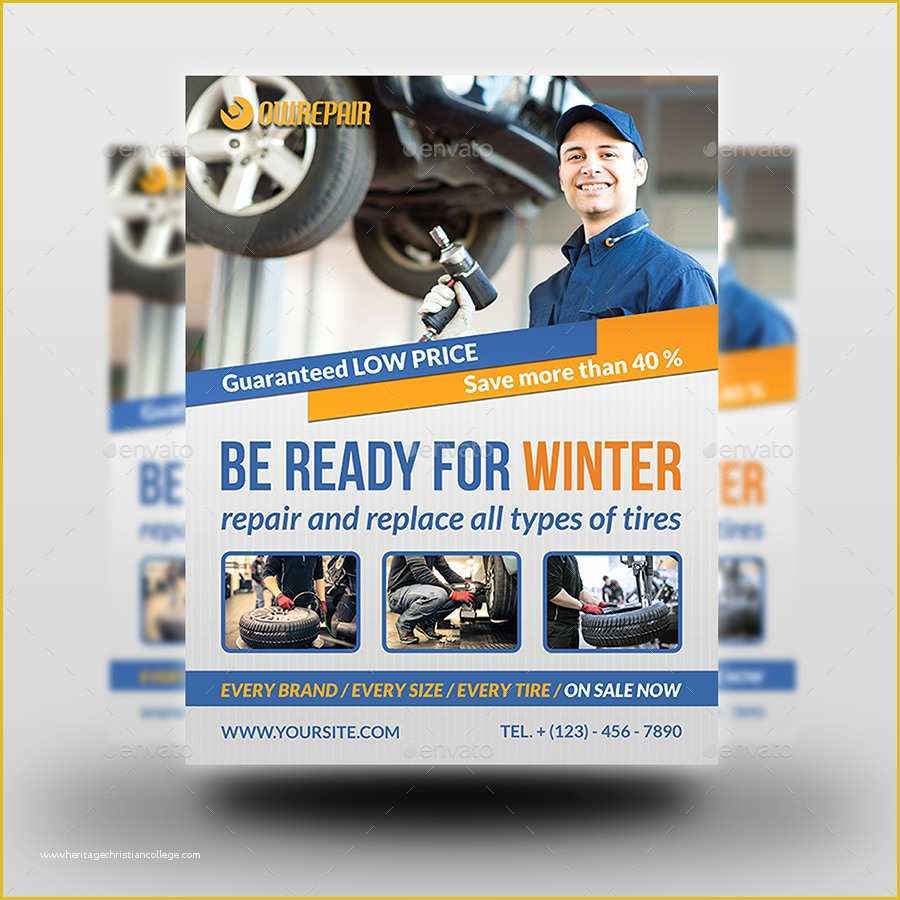 Free Tire Shop Website Template Of Tires Services Flyer Template by Ow