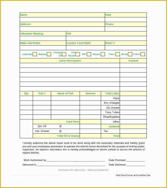 Free Tire Shop Website Template Of Work order Template 23 Free Word Excel Pdf Document