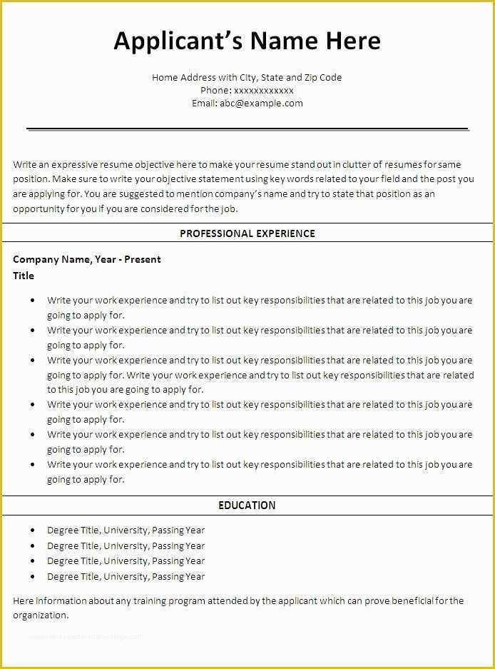 Free to Print Resume Templates Of 25 Best Ideas About Free Printable Resume On Pinterest