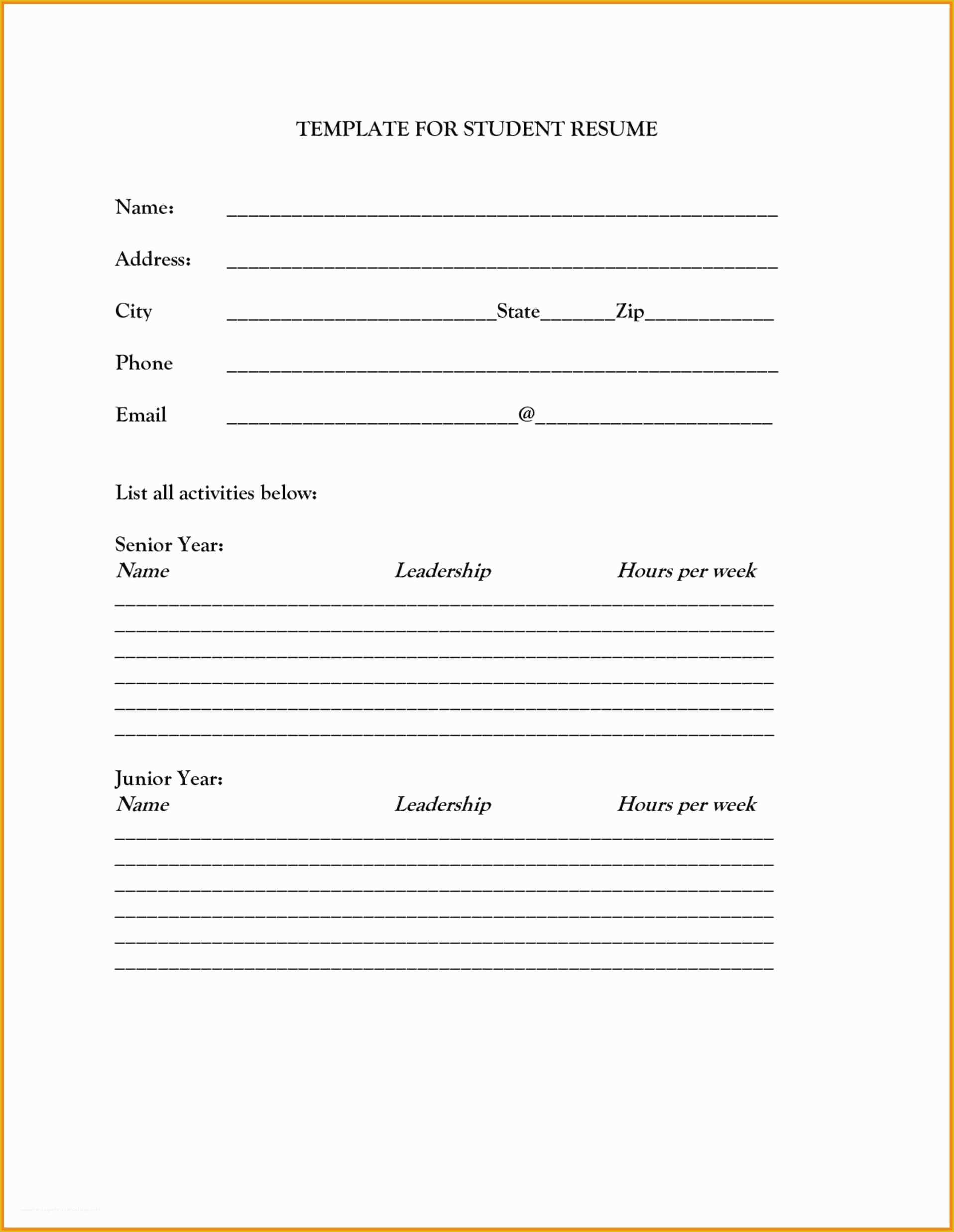 Free To Print Resume Templates Of Blank Resume Template Printable Heritagechristiancollege