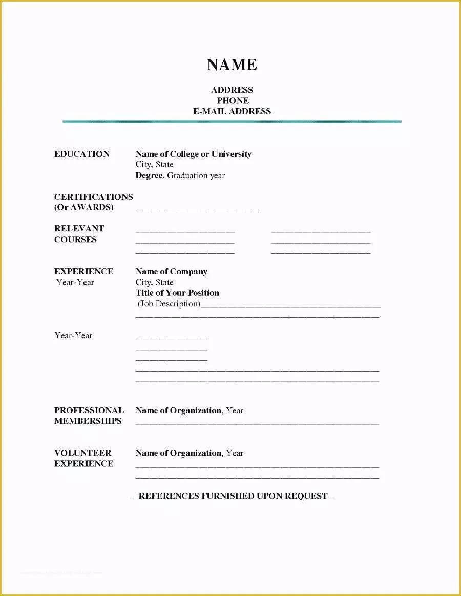 Free to Print Resume Templates Of Blank Resume Templates Free for Resumes Template Samples