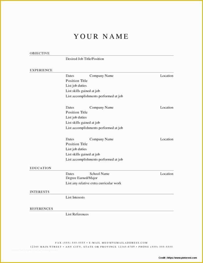 Free to Print Resume Templates Of Fill In the Blank Resume Printable Resume Resume