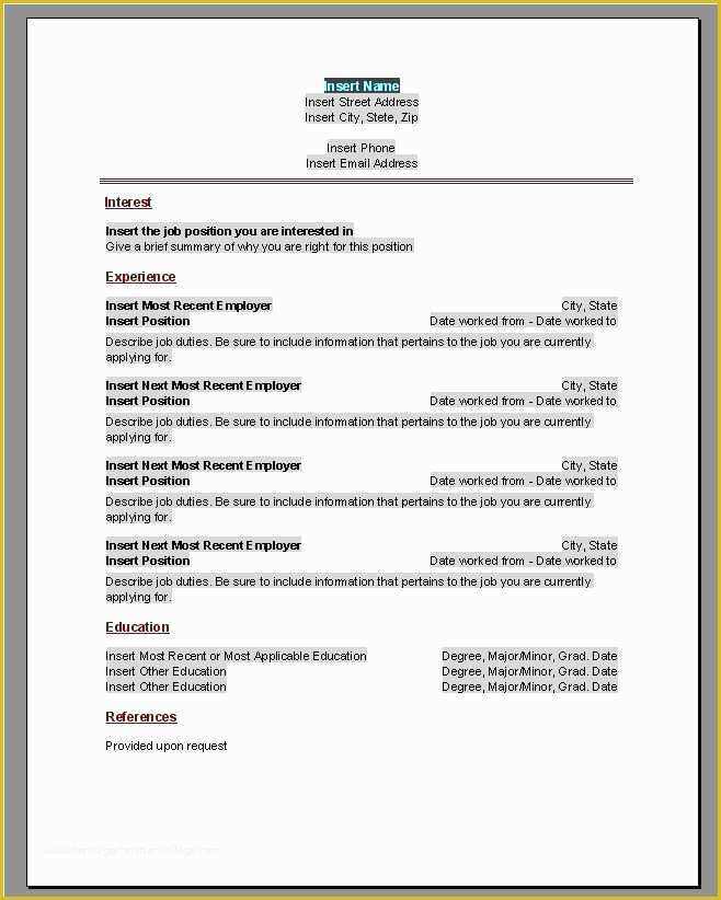 Free to Print Resume Templates Of Free Resume Templates to Print Out
