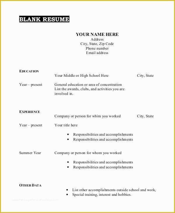 Free to Print Resume Templates Of Printable Resume Template 35 Free Word Pdf Documents