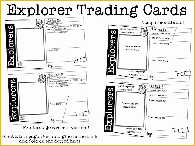 Free Trading Card Template Of Ginger Snaps Explorers Trading Cards