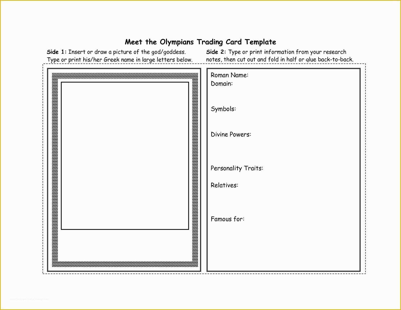 Free Trading Card Template Of Trading Card Template