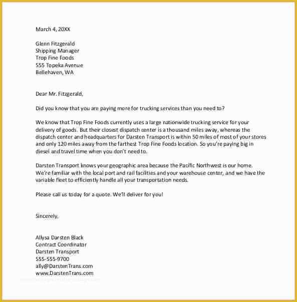 Free Transportation Proposal Template Of 12 Trucking Business Proposal Letter