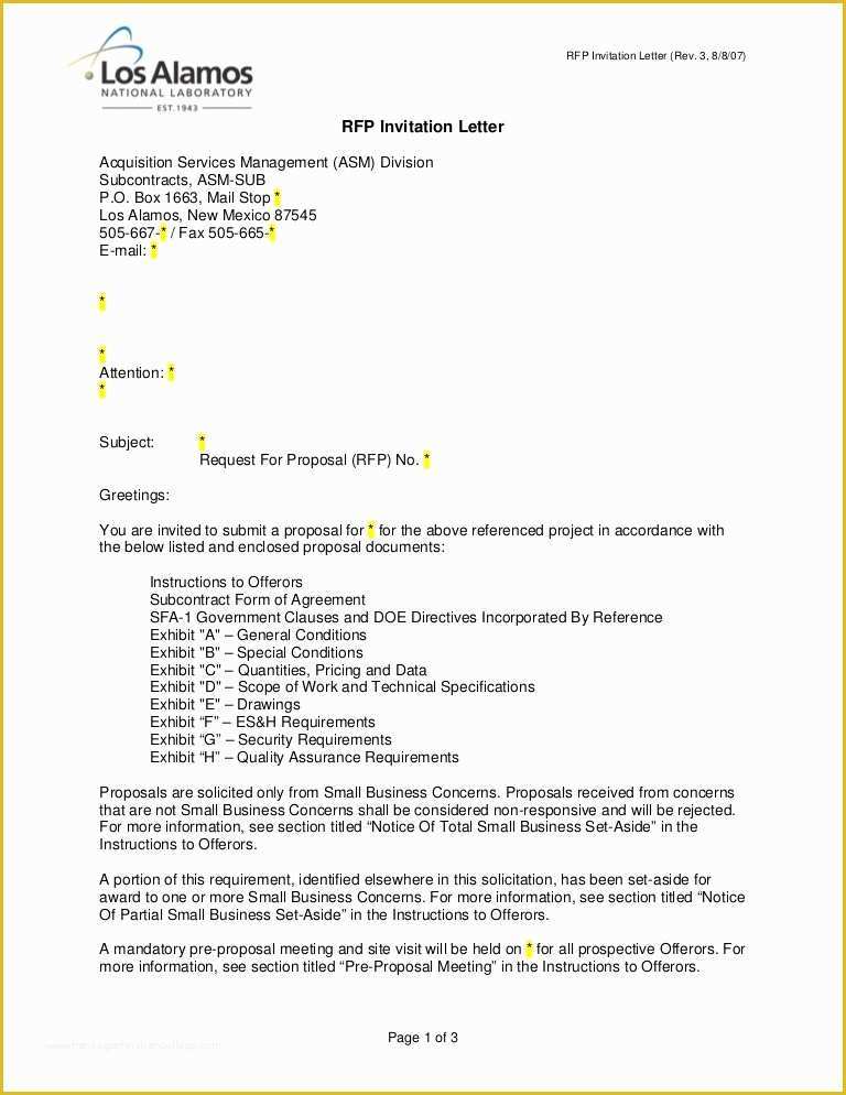 Free Transportation Proposal Template Of Rfp Invitation Letter