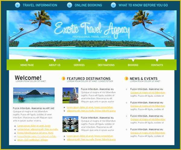 Free Travel Agency Website Templates Of Besplatni Xhtml Css Template
