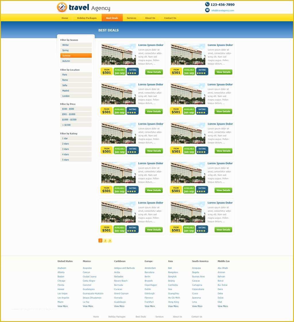 Free Travel Agency Website Templates Of Free Travel Agency Website Template