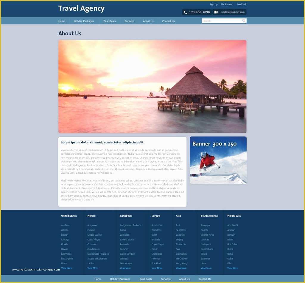 Free Travel Agency Website Templates Of Free Travel Agency Website Template