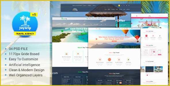 Free Travel Agency Website Templates Of Joytrip Travel Agency Website Template by Sabbirmc