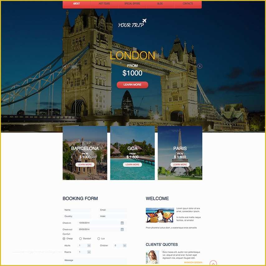 Free Travel Agency Website Templates Of Travel Agency Free Responsive Website Template
